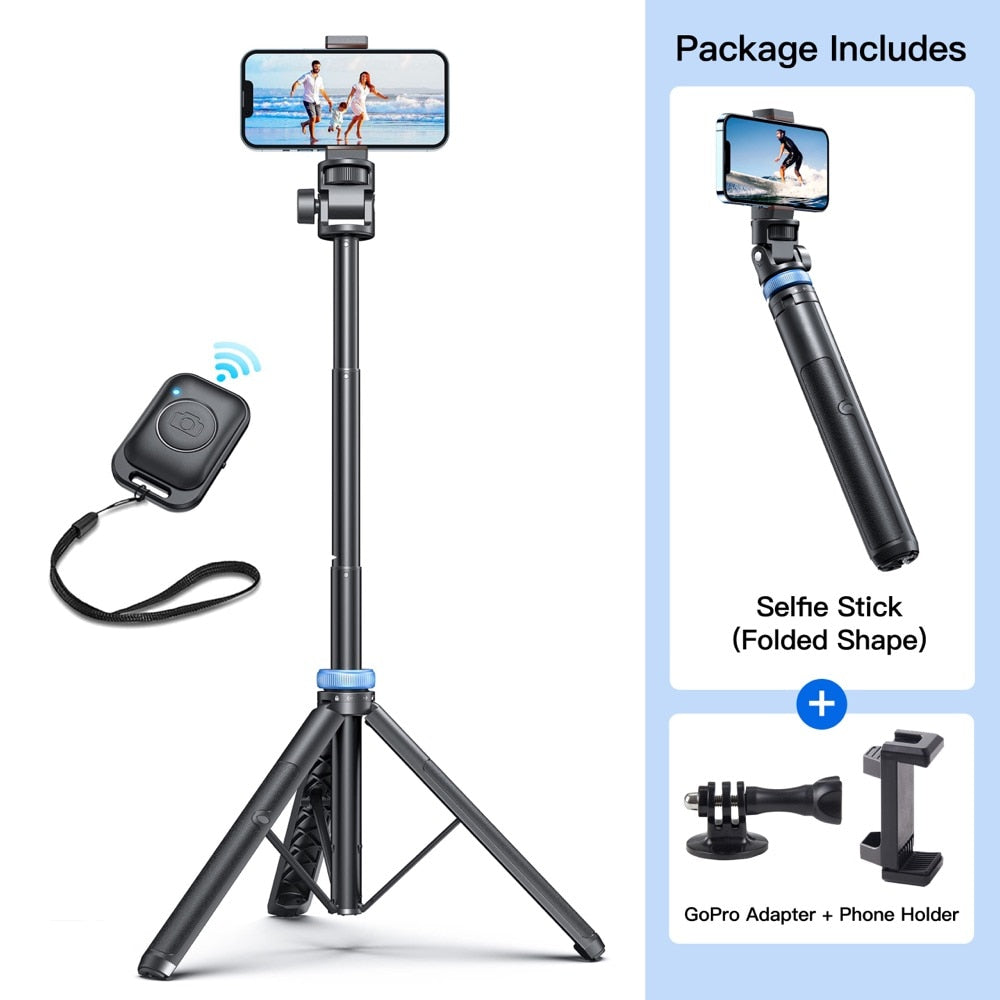 Newest Selfie Stick Tripod With Wireless Bluetooth Remote for iPhone 14/13/12 Pro Max/Samsung/GoPro Lightweight Tripod Stand