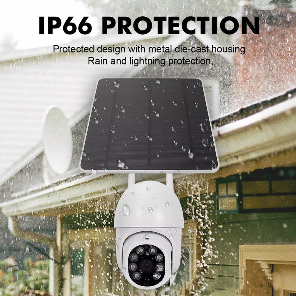 REHENT 3MP Outdoor 10400mAh Battery WIFI Wireless Alarm Auto Tracking 5W Solar CCTV Security Surveillance IP Camera with Patrol