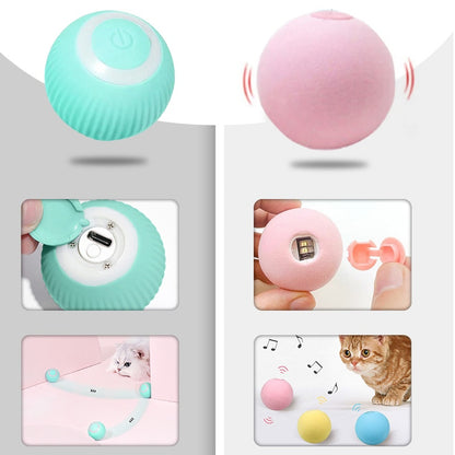 Smart Cat Toys Automatic Rolling Ball Electric Cat Toys Interactive For Cats Training Self-moving Kitten Toys Pet Accessories