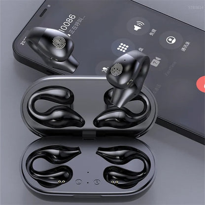 2023 New TWS Bluetooth 5.2 Wireless Bone Conduction Headphones Clip Ear Music Noise Canceling Headset HD Call Sports Earphone