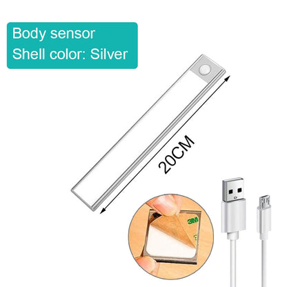 LED Motion Sensor Light Night Light Wireless USB Under Cabinet Light For Kitchen Cabinet Bedroom Wardrobe Sensor Indoor Lighting