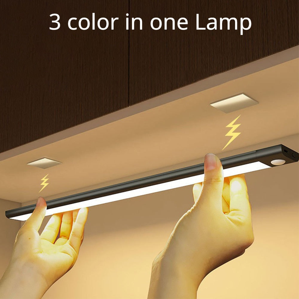 LED Motion Sensor Light Night Light Wireless USB Under Cabinet Light For Kitchen Cabinet Bedroom Wardrobe Sensor Indoor Lighting