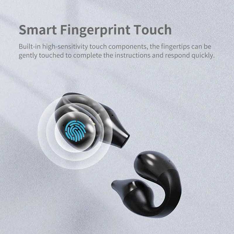 2023 New TWS Bluetooth 5.2 Wireless Bone Conduction Headphones Clip Ear Music Noise Canceling Headset HD Call Sports Earphone