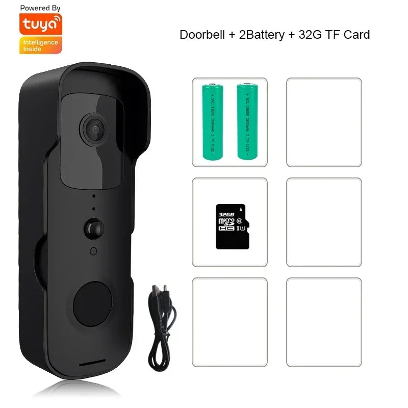 1080p Full HD Battery Powered Outdoor Ip54 Wireless Wifi Smart Video Doorbell