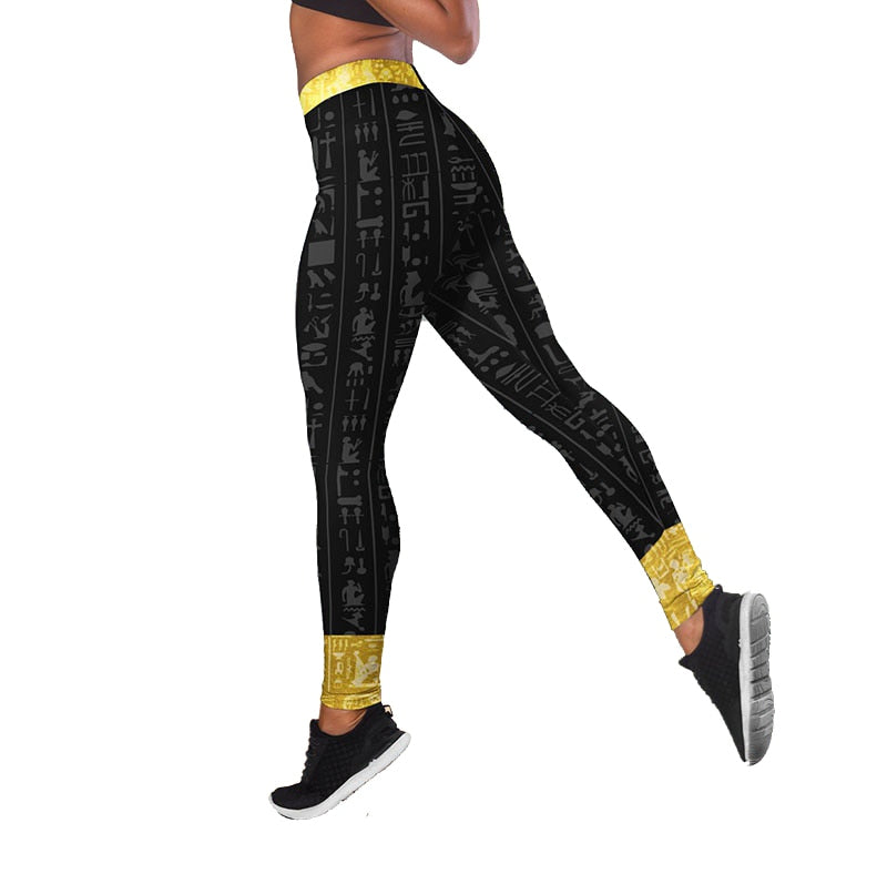 Women Fashion African Pattern 3D Printed Workout Leggings Fitness Sports Gym Running Lift The Hips Yoga Pants Tank Top Yoga Set