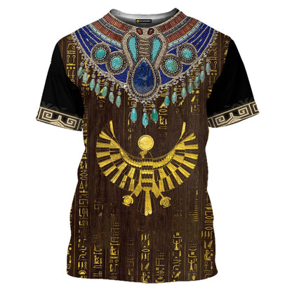 Ancient Egyptian Horus 3d Print Summer Men's O-Neck T-shirt Casual Short Sleeve Oversized Pullover Fashion Tee Tops Men Clothing