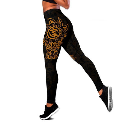 Women Fashion African Pattern 3D Printed Workout Leggings Fitness Sports Gym Running Lift The Hips Yoga Pants Tank Top Yoga Set